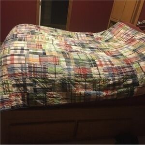 Pottery Barn Kids twin  size plaid Madras reversible comforter